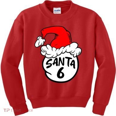 Matching Family Group Santa Hat 6 Kids Sweatshirt