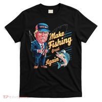 Make Fishing Great Again Trump Funny Fisherman Angler T-Shirt thumb 0