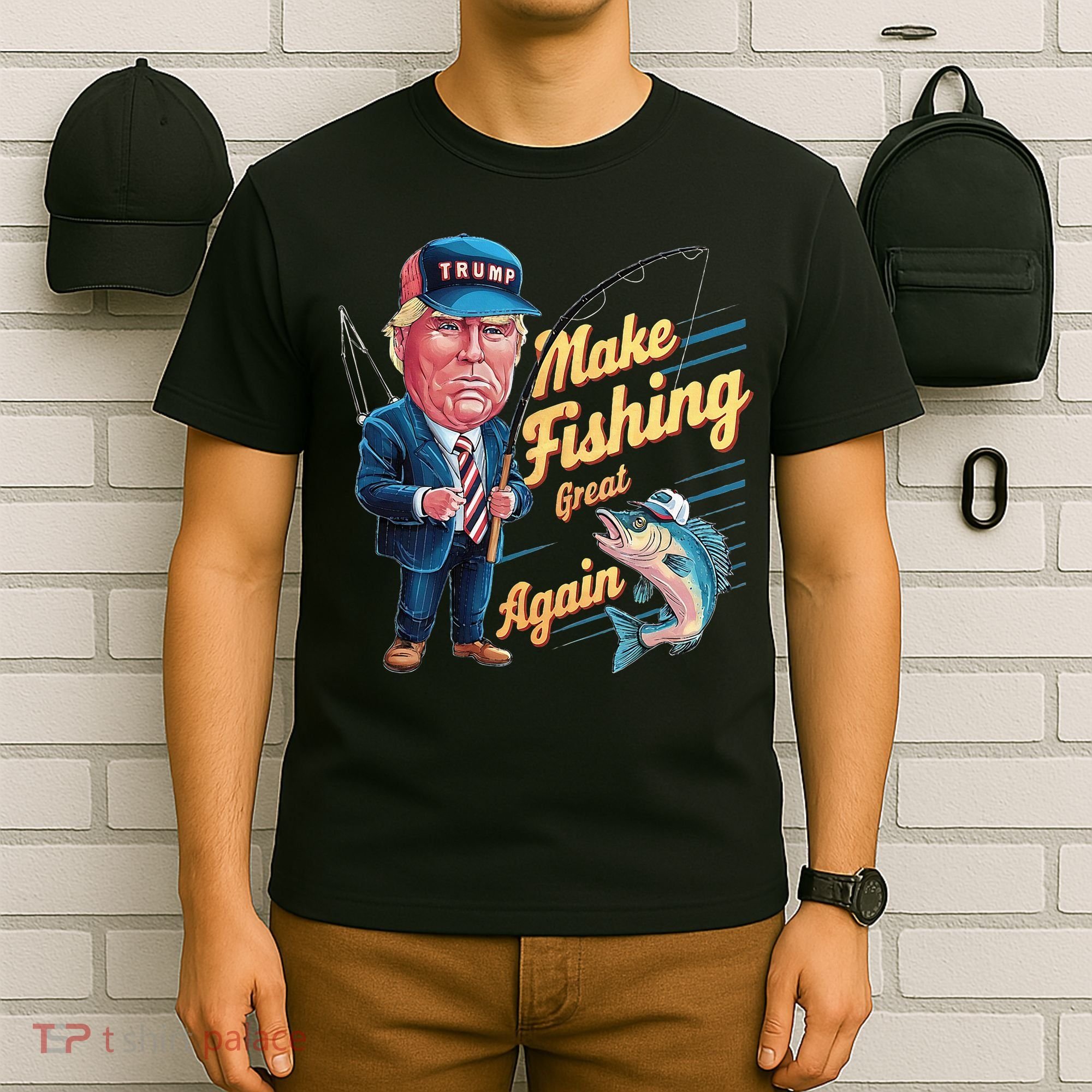 Make Fishing Great Again Trump Funny Fisherman Angler T-Shirt