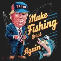 Make Fishing Great Again Trump Funny Fisherman Angler Beanie thumb 2