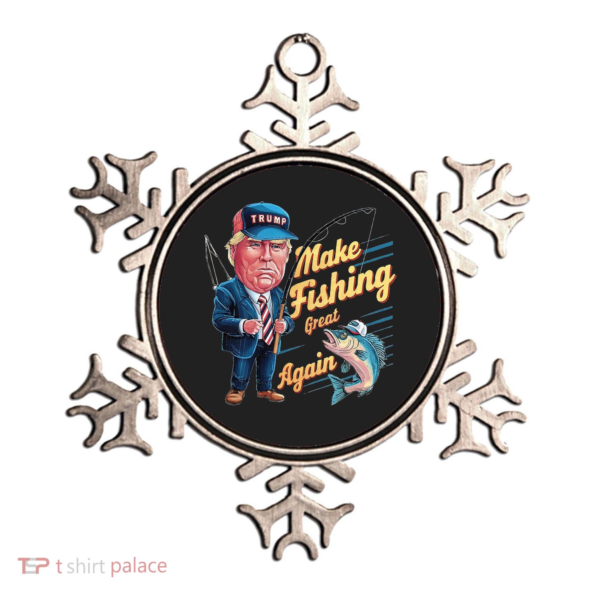 Make Fishing Great Again Trump Funny Fisherman Angler Ornament