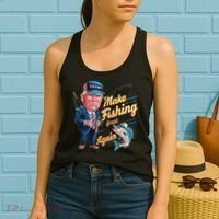 Make Fishing Great Again Trump Funny Fisherman Angler Women's Tank Top thumb 2