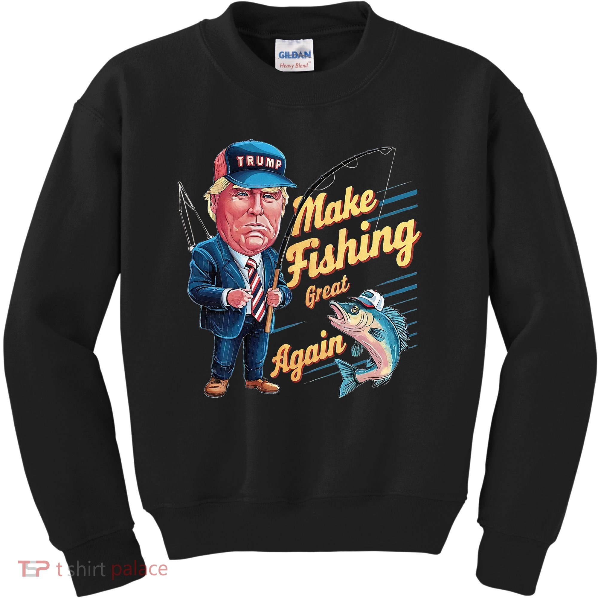 Make Fishing Great Again Trump Funny Fisherman Angler Kids Sweatshirt