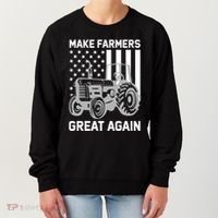 Make Farmers Great Again American Flag Agriculture Tractor Gift Women's Sweatshirt thumb 0