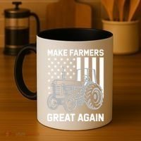 Make Farmers Great Again American Flag Agriculture Tractor Gift Coffee Mug thumb 4