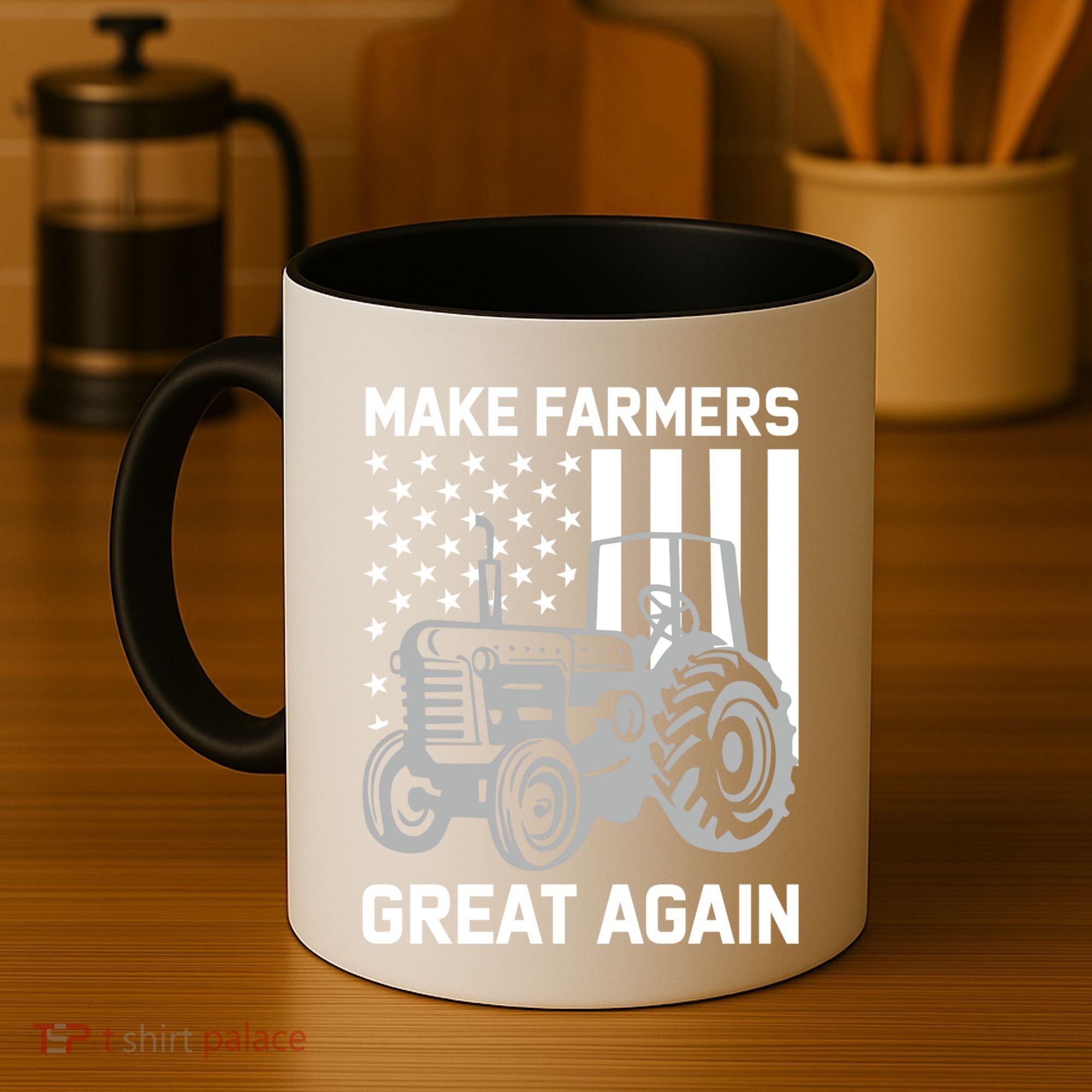 Make Farmers Great Again American Flag Agriculture Tractor Gift Coffee Mug
