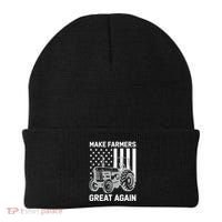 Make Farmers Great Again American Flag Agriculture Tractor Gift Beanie thumb 0