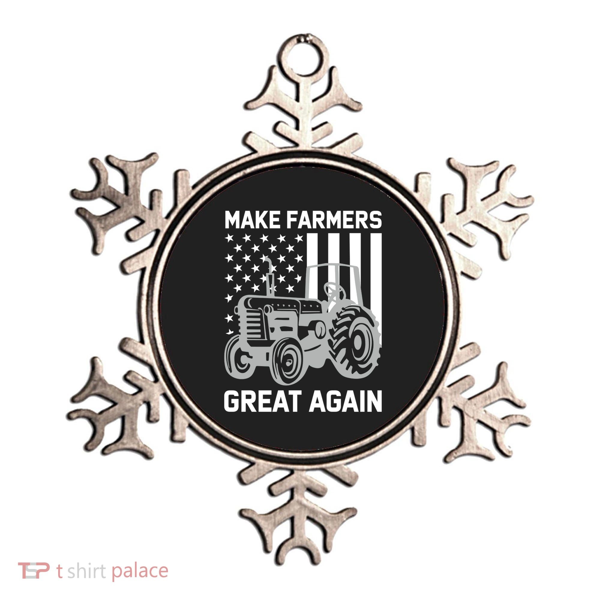 Make Farmers Great Again American Flag Agriculture Tractor Gift Ornament