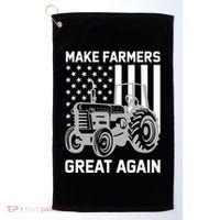 Make Farmers Great Again American Flag Agriculture Tractor Gift Golf Towel thumb 0