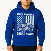 Make Farmers Great Again American Flag Agriculture Tractor Gift Hoodie thumb 2
