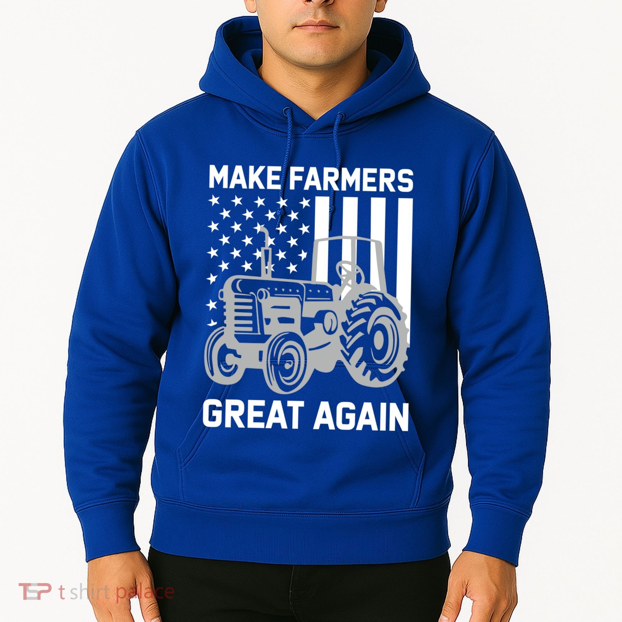 Make Farmers Great Again American Flag Agriculture Tractor Gift Hoodie