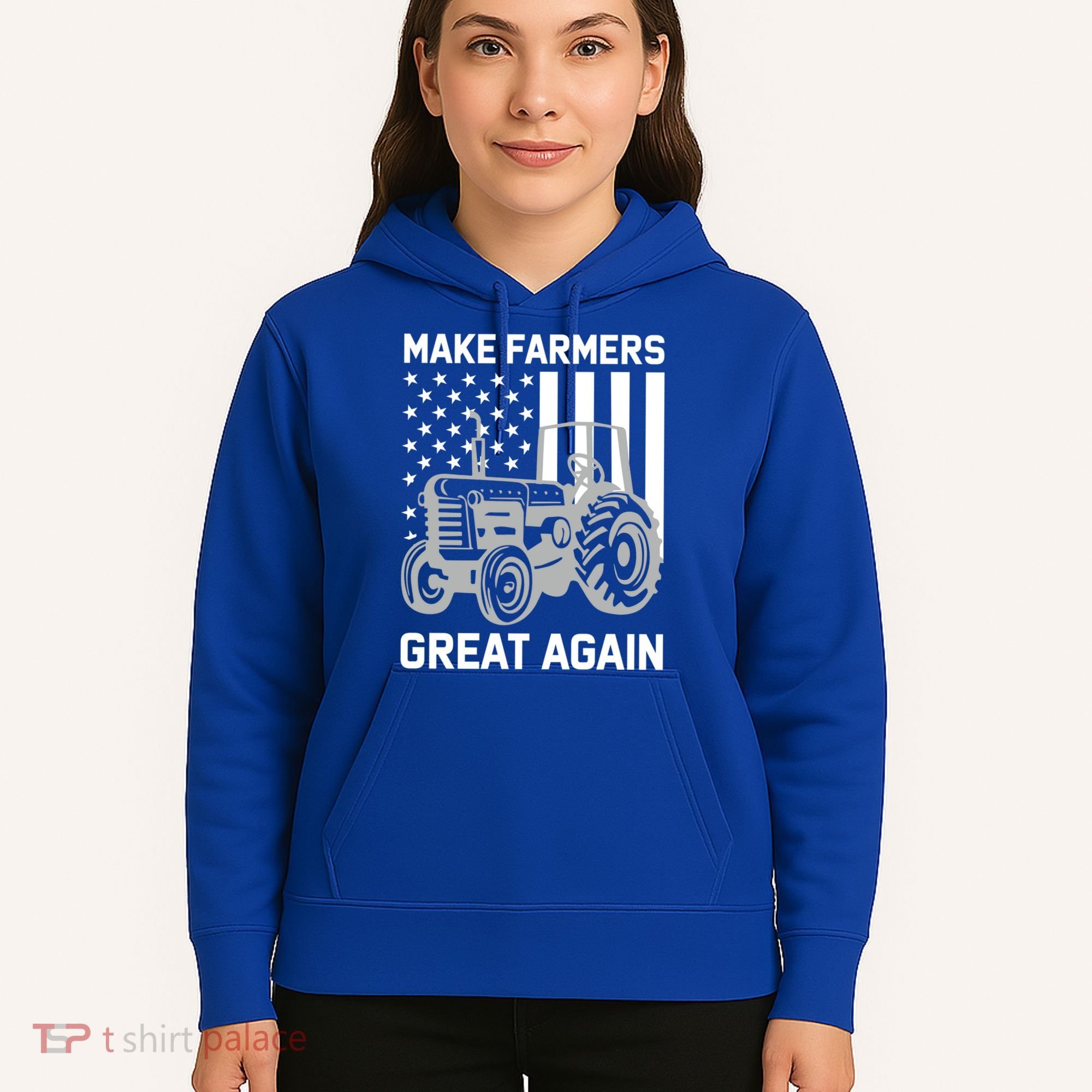 Make Farmers Great Again American Flag Agriculture Tractor Gift Hoodie
