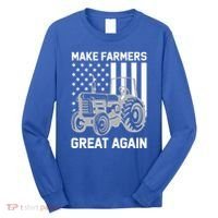 Make Farmers Great Again American Flag Agriculture Tractor Gift Long Sleeve Shirt thumb 0