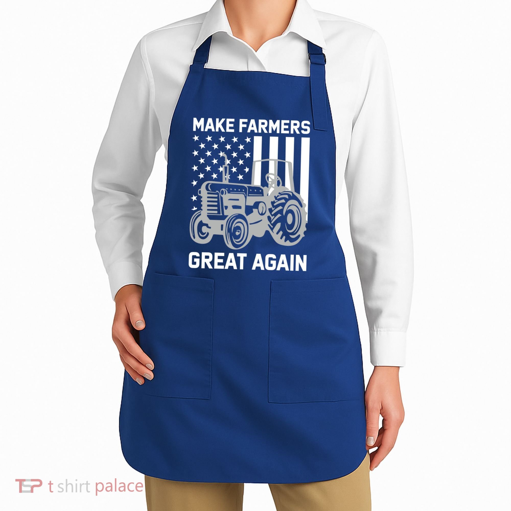Make Farmers Great Again American Flag Agriculture Tractor Gift Apron