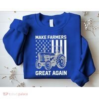 Make Farmers Great Again American Flag Agriculture Tractor Gift Sweatshirt thumb 2