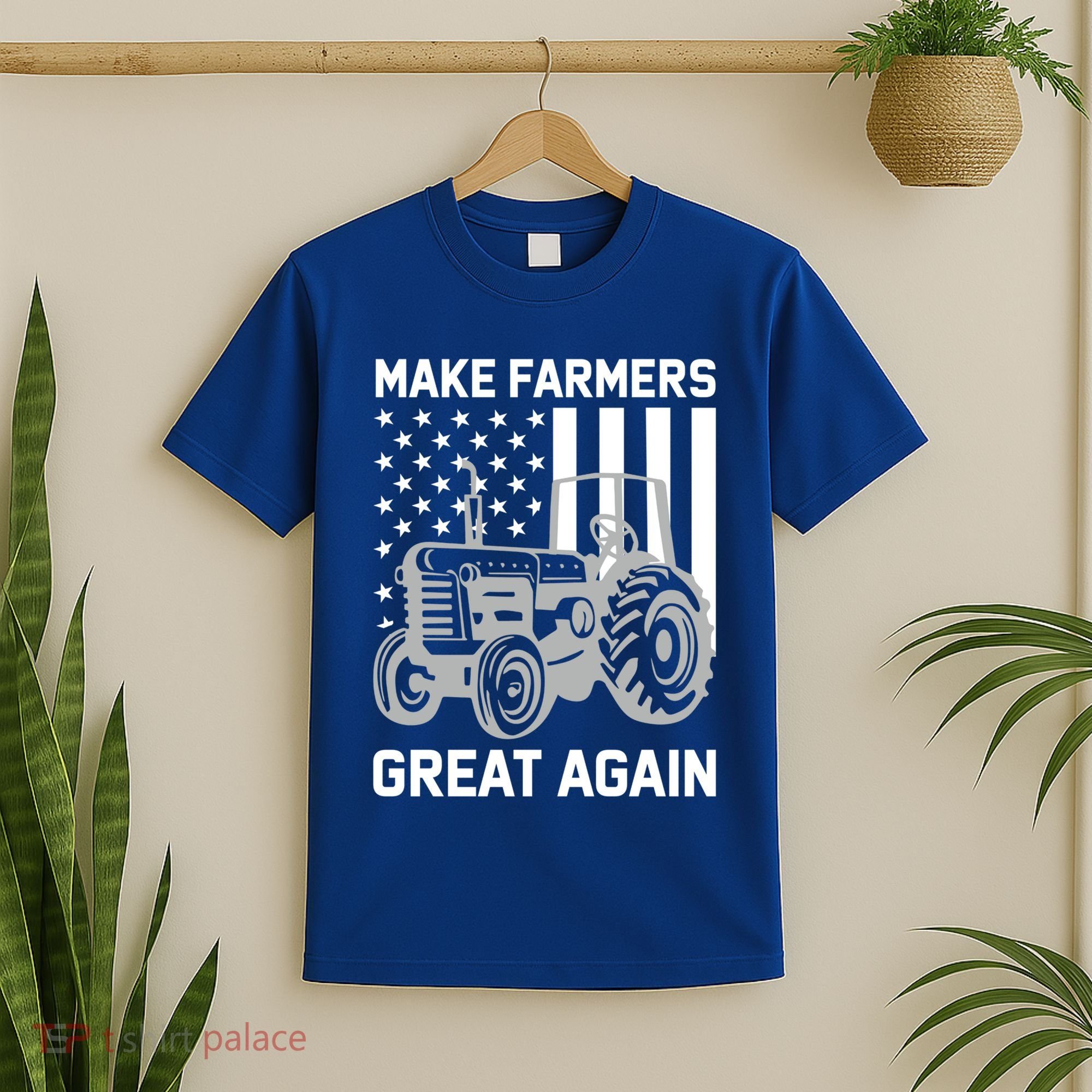 Make Farmers Great Again American Flag Agriculture Tractor Gift T-Shirt