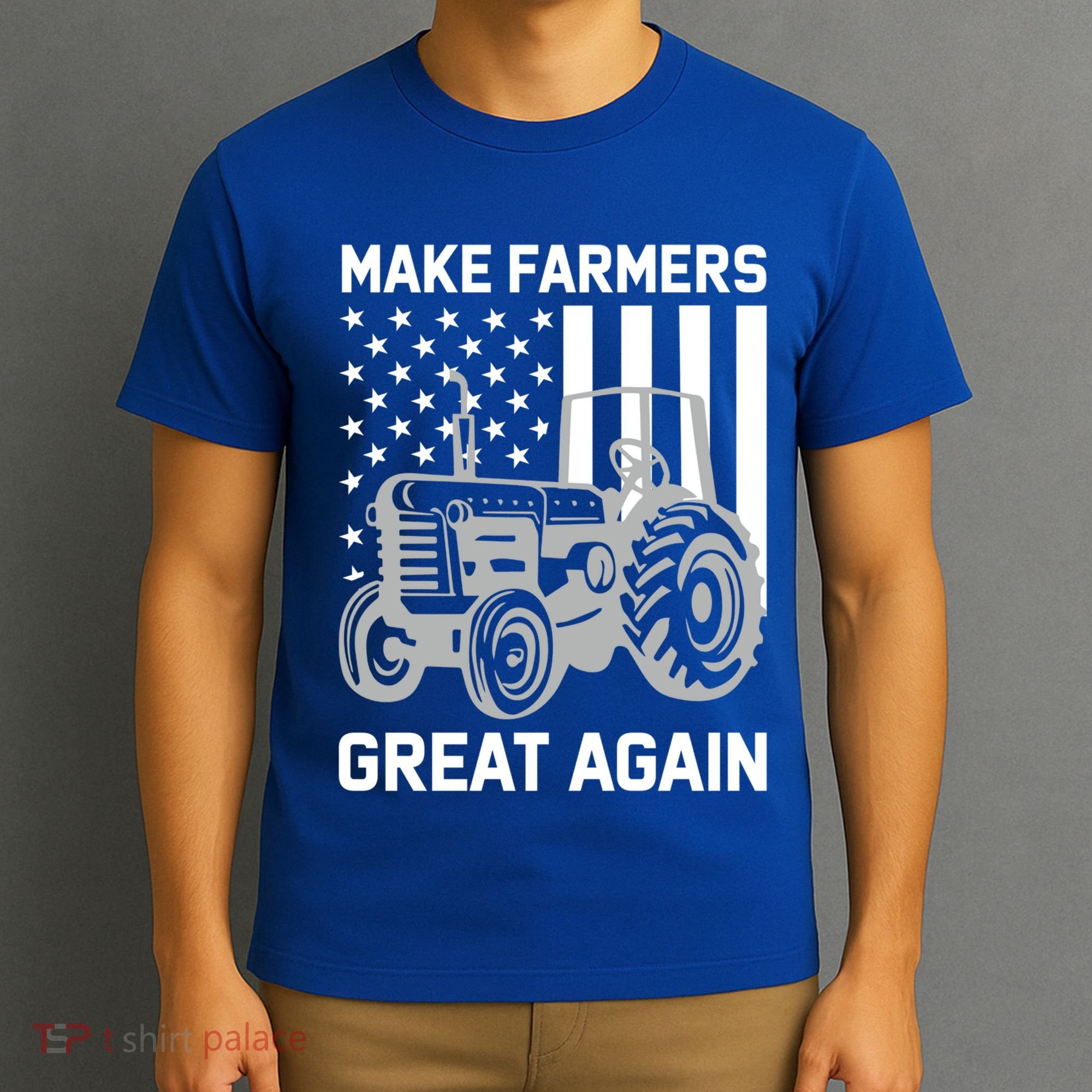 Make Farmers Great Again American Flag Agriculture Tractor Gift T-Shirt