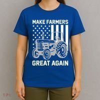 Make Farmers Great Again American Flag Agriculture Tractor Gift T-Shirt thumb 4
