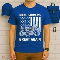 Make Farmers Great Again American Flag Agriculture Tractor Gift T-Shirt thumb 6