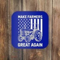 Make Farmers Great Again American Flag Agriculture Tractor Gift Coaster thumb 0