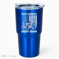 Make Farmers Great Again American Flag Agriculture Tractor Gift Tumbler thumb 0