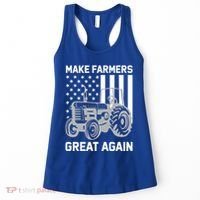 Make Farmers Great Again American Flag Agriculture Tractor Gift Women's Tank Top thumb 0
