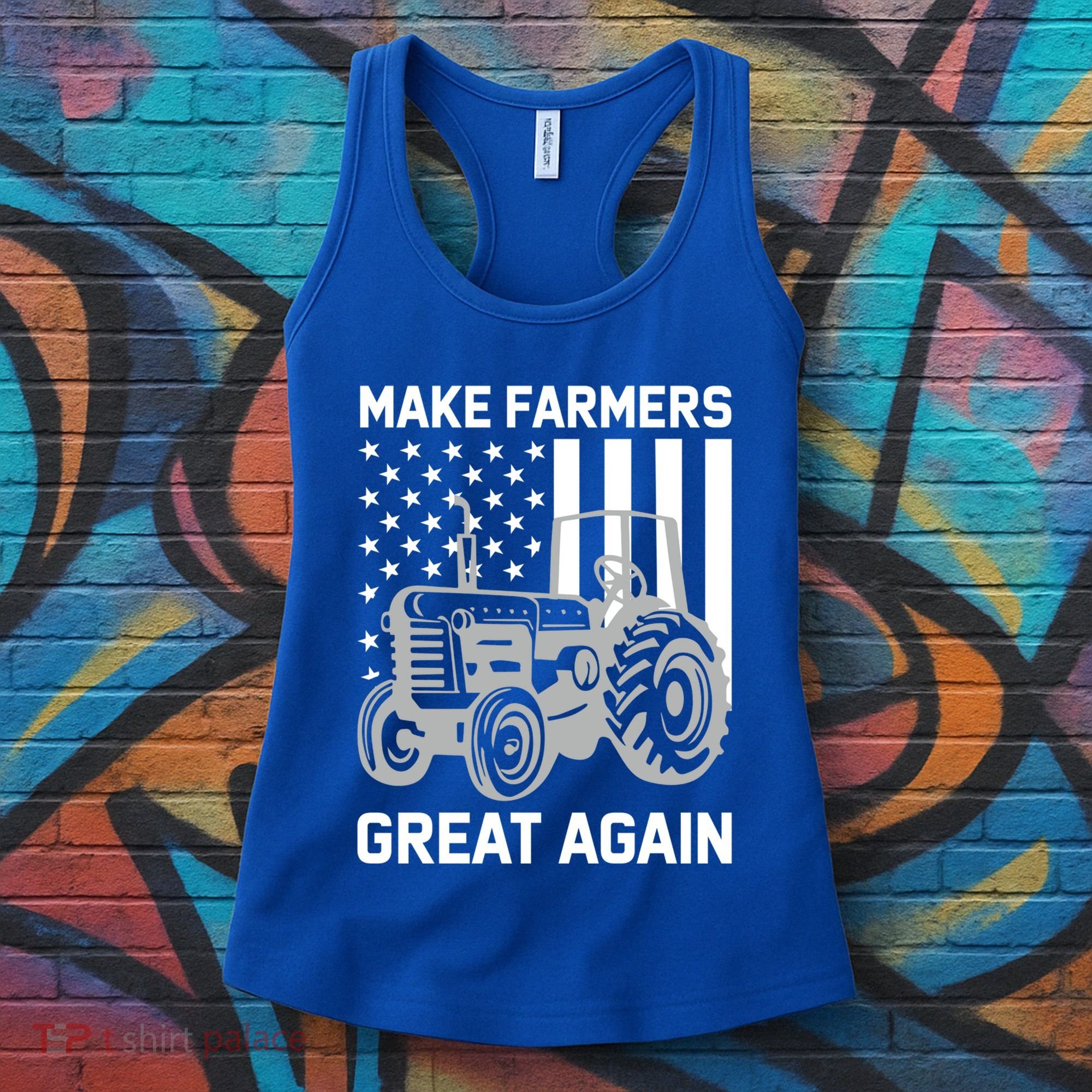 Make Farmers Great Again American Flag Agriculture Tractor Gift Women's Tank Top
