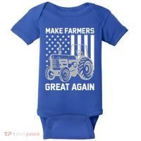 Make Farmers Great Again American Flag Agriculture Tractor Gift Baby Bodysuit thumb 0