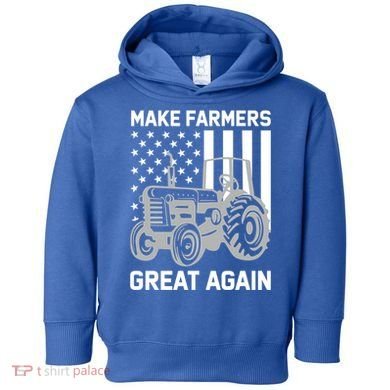 Make Farmers Great Again American Flag Agriculture Tractor Gift Toddler Hoodie