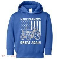 Make Farmers Great Again American Flag Agriculture Tractor Gift Toddler Hoodie thumb 0