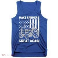 Make Farmers Great Again American Flag Agriculture Tractor Gift Tank Top thumb 0