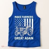 Make Farmers Great Again American Flag Agriculture Tractor Gift Tank Top thumb 2