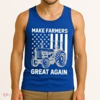 Make Farmers Great Again American Flag Agriculture Tractor Gift Tank Top thumb 3