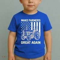 Make Farmers Great Again American Flag Agriculture Tractor Gift Toddler T-Shirt thumb 2