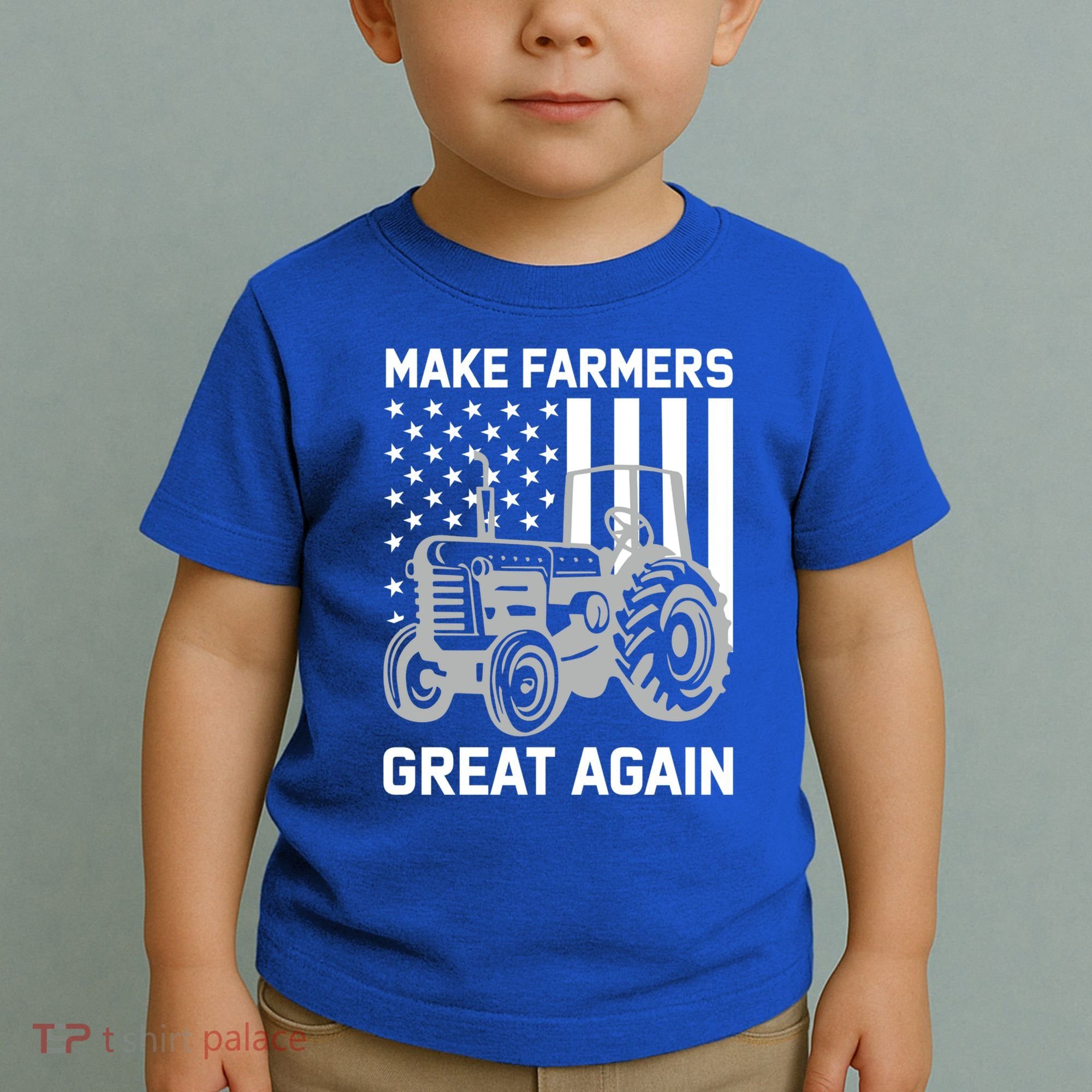 Make Farmers Great Again American Flag Agriculture Tractor Gift Toddler T-Shirt