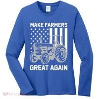 Make Farmers Great Again American Flag Agriculture Tractor Gift Women's Long Sleeve Shirt thumb 0