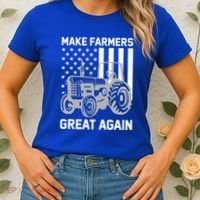 Make Farmers Great Again American Flag Agriculture Tractor Gift Women's T-Shirt thumb 2