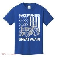 Make Farmers Great Again American Flag Agriculture Tractor Gift Kids T-Shirt thumb 0