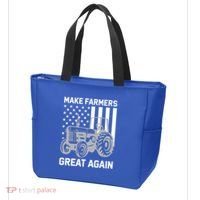 Make Farmers Great Again American Flag Agriculture Tractor Gift Tote Bag thumb 3