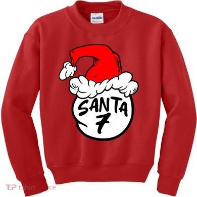 Matching Family Group Santa Hat 7 Kids Sweatshirt