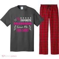 My Favorite Grandson Gave Me This Gift Grandparents Pajama Set thumb 0