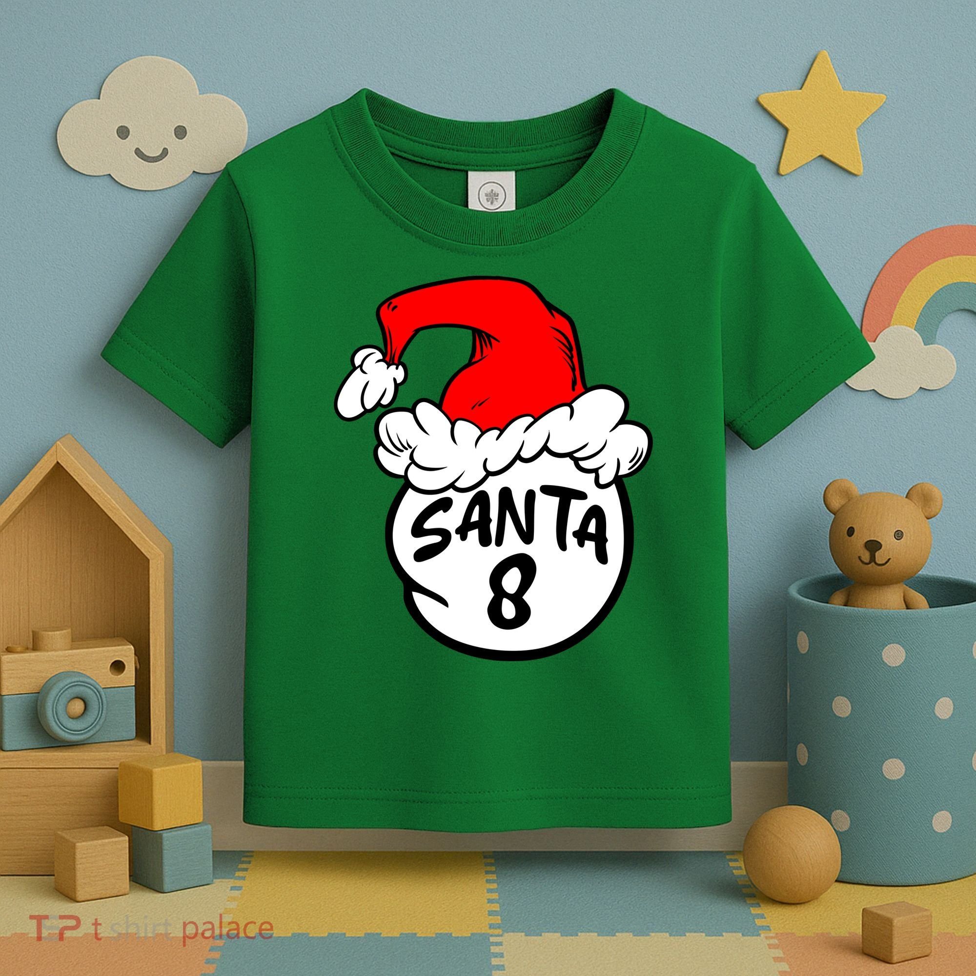 Matching Family Group Santa Hat 8 Toddler T-Shirt