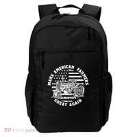 Make Farmers Great Again Antique Tractor Usa Flag Farmer Cool Gift Backpack thumb 0