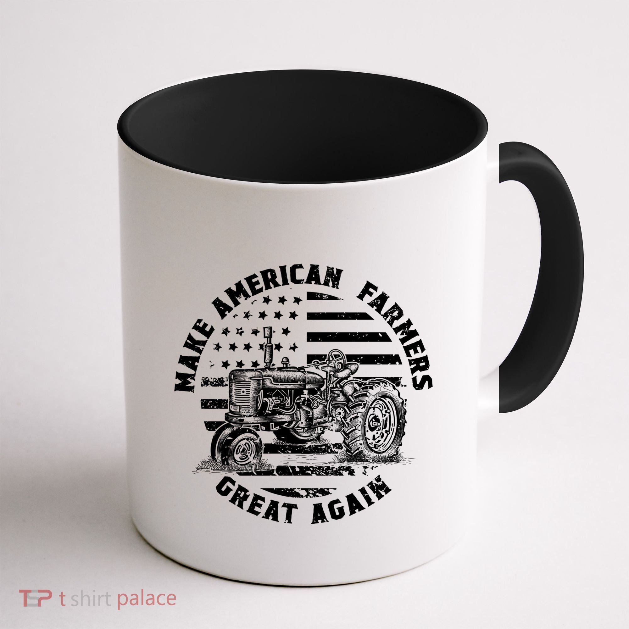 Make Farmers Great Again Antique Tractor Usa Flag Farmer Cool Gift Coffee Mug