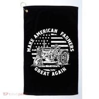 Make Farmers Great Again Antique Tractor Usa Flag Farmer Cool Gift Golf Towel thumb 0