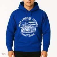 Make Farmers Great Again Antique Tractor Usa Flag Farmer Cool Gift Hoodie thumb 2
