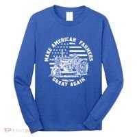Make Farmers Great Again Antique Tractor Usa Flag Farmer Cool Gift Long Sleeve Shirt thumb 0