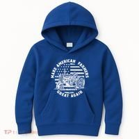 Make Farmers Great Again Antique Tractor Usa Flag Farmer Cool Gift Kids Hoodie thumb 0