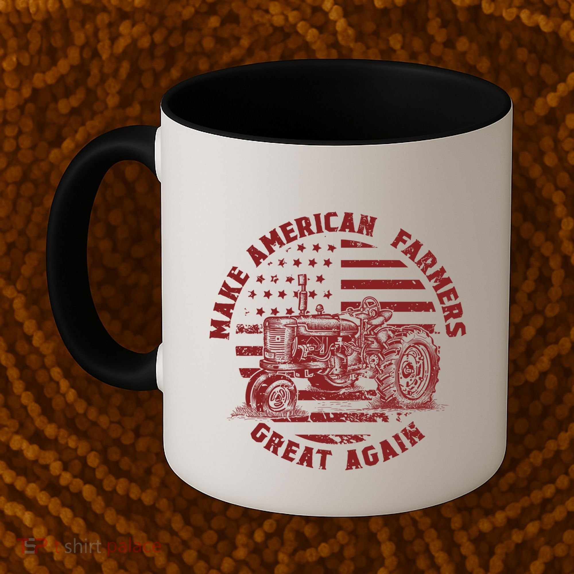 Make Farmers Great Again Antique Tractor Usa Flag Farmer Gift Coffee Mug