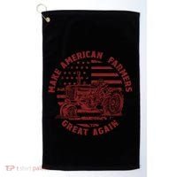 Make Farmers Great Again Antique Tractor Usa Flag Farmer Gift Golf Towel thumb 0
